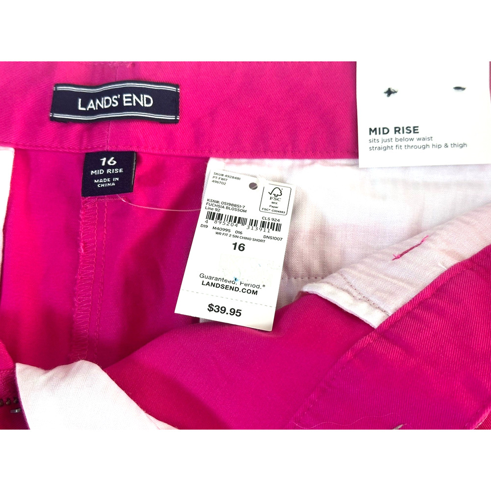 Land’s End Women's Shorts Size 16 Pink Magenta NWT - Picture 9 of 16